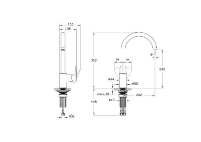 Flow Soft Смеситель для кухни с изливом C-типа, черный матовый
